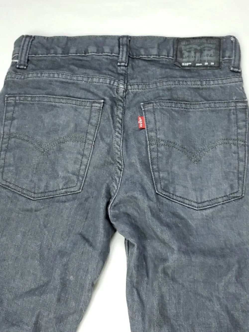 Levis 510 Skinny Jeans Boys 16 Regular 28x28 Gray Cotton Casual Skater